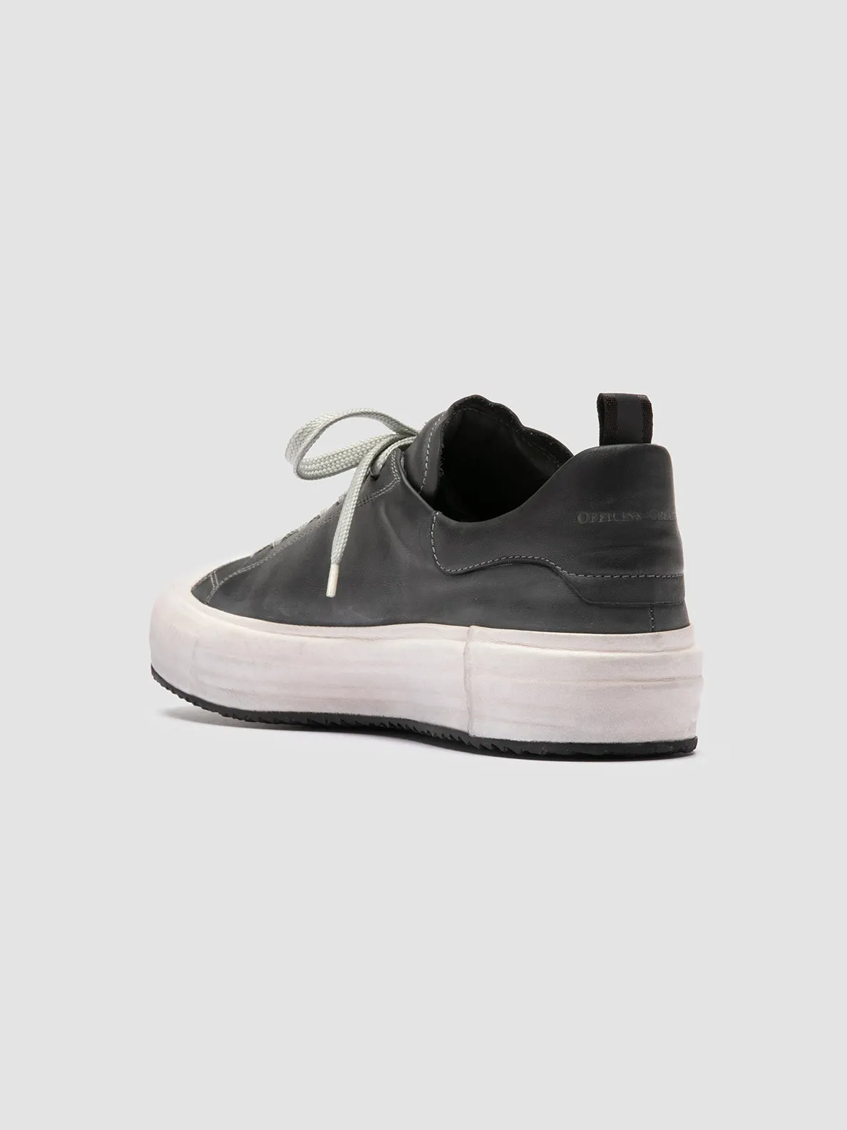 MES DD 001 - Grey Leather Low Top Sneakers