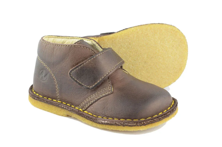 Naturino Boys Dark Brown Desert Boot with Velcro Strap