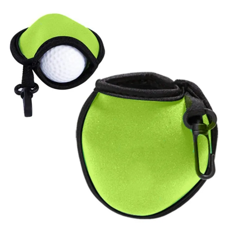 Neoprene Golf Ball Wear-resistant Protective Cover with Hook(Green)