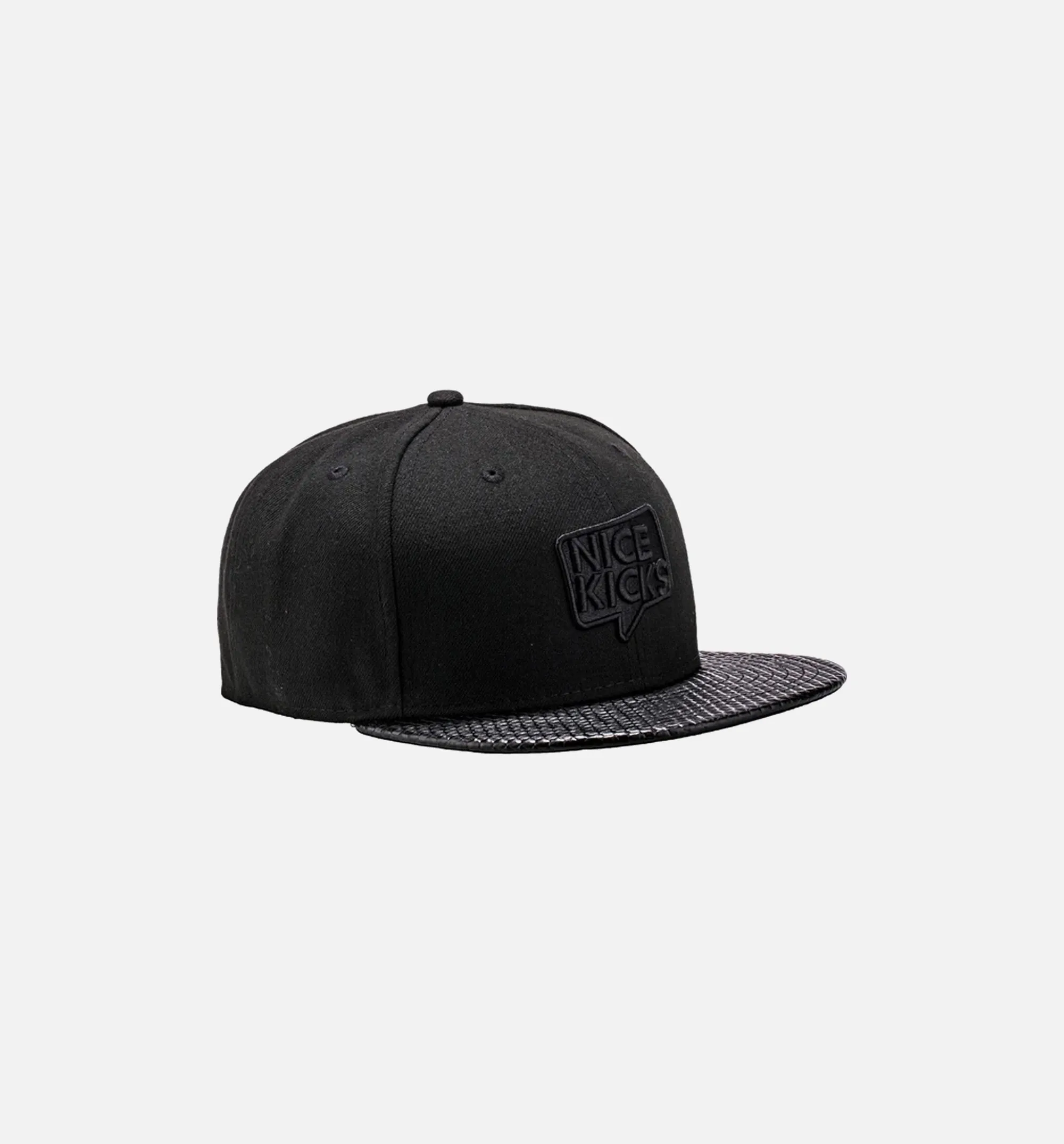 Nice Kicks X New Era Snapback Hat - Black/Geo Leather