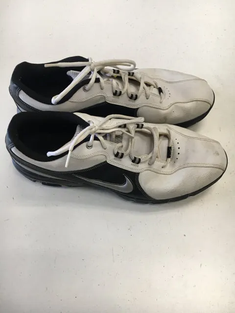 Nike White/Black Mens Size Specific 13 Used Golf Shoes