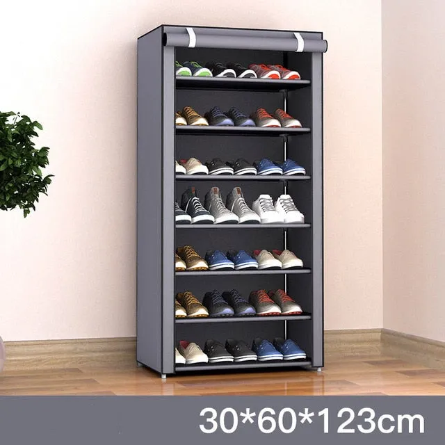 Non-woven Fabric Storage Shoe Rack Hallway Cabinet Organizer Holder 4/5/6 Layers Assemble Shoes Shelf DIY Home Furniture