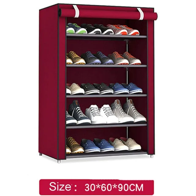 Non-woven Fabric Storage Shoe Rack Hallway Cabinet Organizer Holder 4/5/6 Layers Assemble Shoes Shelf DIY Home Furniture