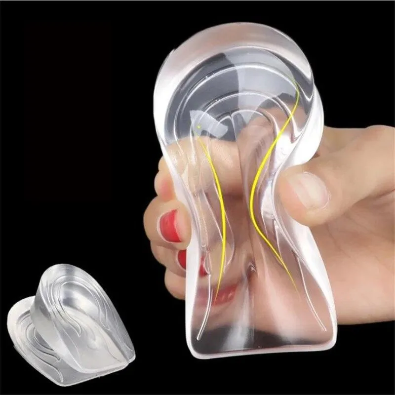 OCW Silicone Transparent Invisible Height Lift Heel Increase Heightened Gel Insole