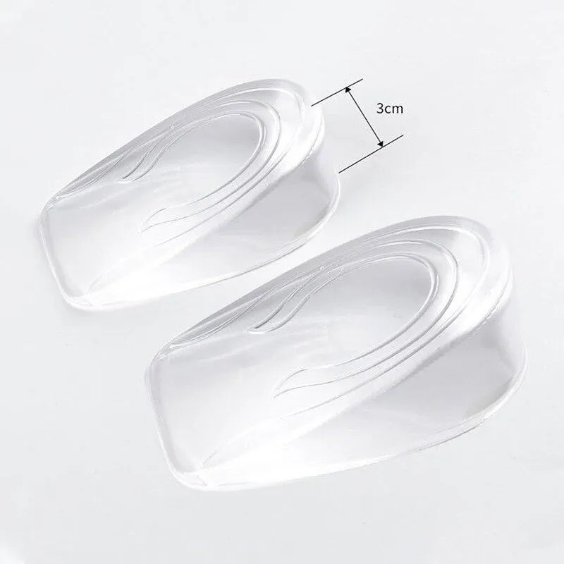 OCW Silicone Transparent Invisible Height Lift Heel Increase Heightened Gel Insole