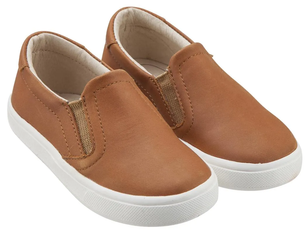 Old Soles 6010 Dressy Hoff Tan Leather Slip On Sneaker Shoe