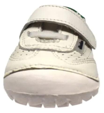 Old Soles Boy's & Girl's Spirit Pave Green Back Perforated Leather Hook and Loop Walker Baby Shoe Sneaker