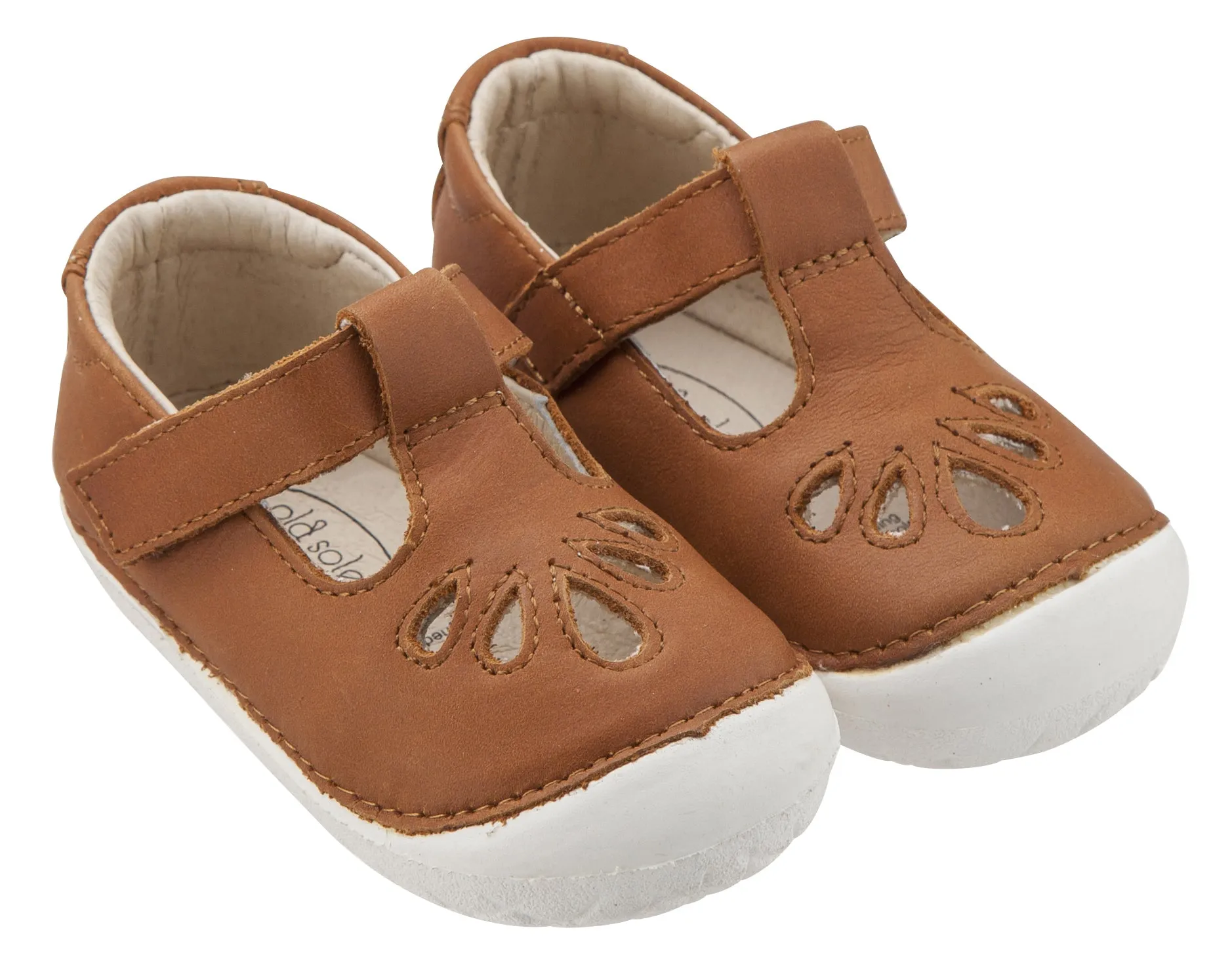 Old Soles Girl's Pave Petal Tan T-Strap Shoes