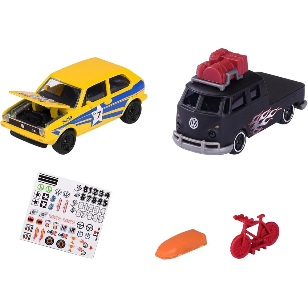 Original Licensed Volkswagen (The Originals) Diecast Vehicles Set (Set of 2 Vehicles - Volkswagen Golf MK1 and Volkswagen T1)