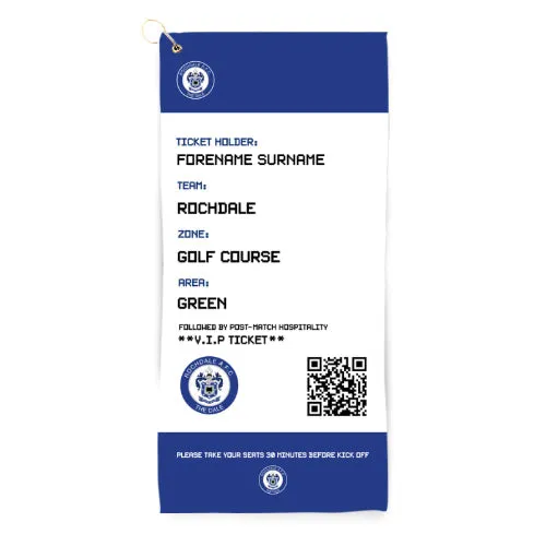 Personalised Rochdale FC Ticket Golf Towel