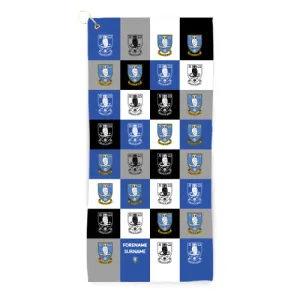 Personalised Sheffield Wednesday FC Chequered Golf Towel