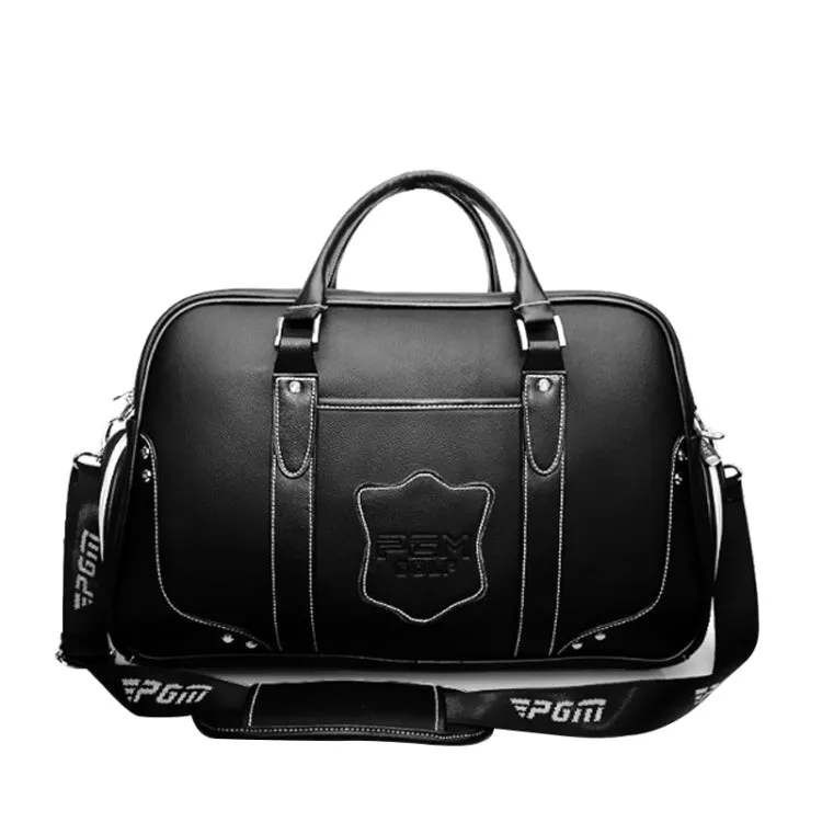 PGM Golf Portable Large Capacity Genuine Leather Ball Bag Clothing Bag for Men, Built-in Shoe Bag