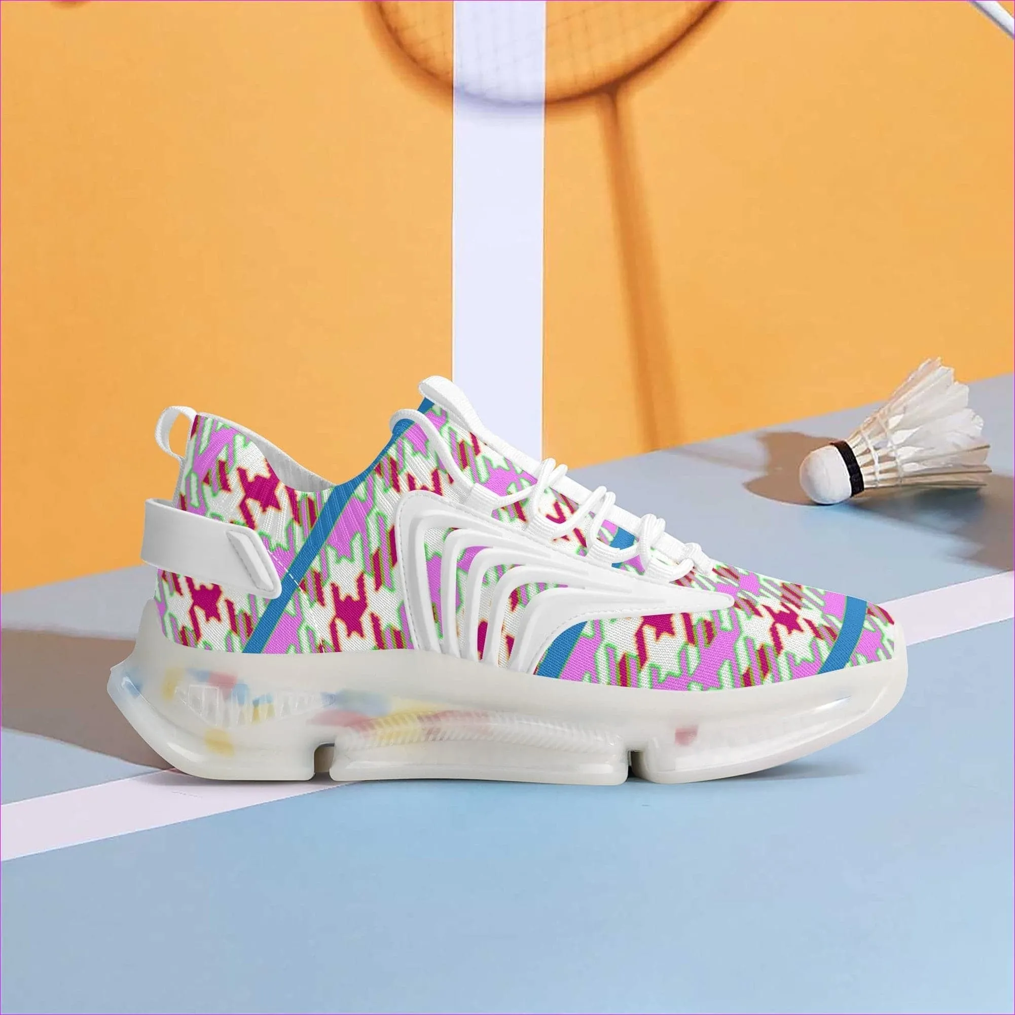 Pink Houndstooth React Sneakers