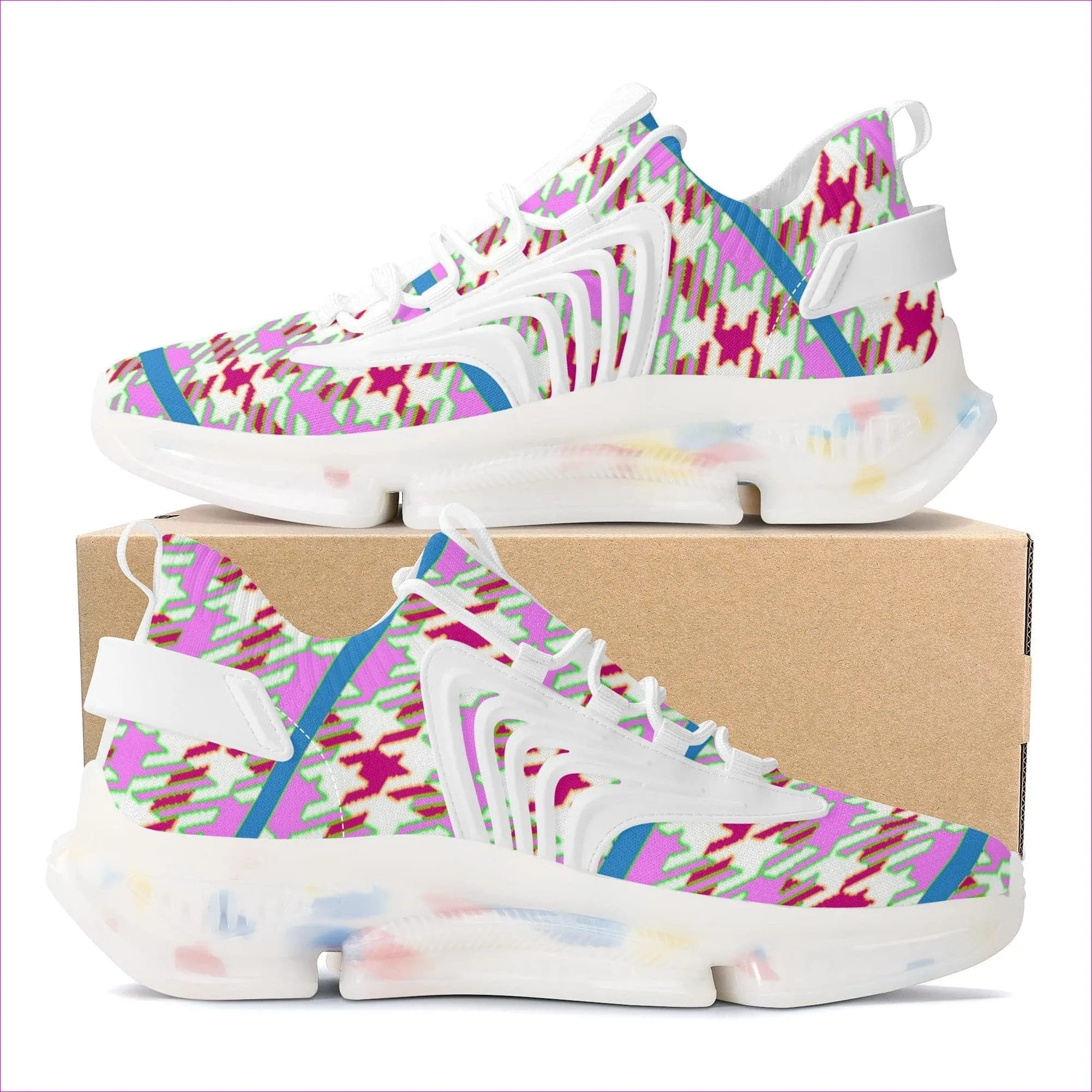 Pink Houndstooth React Sneakers