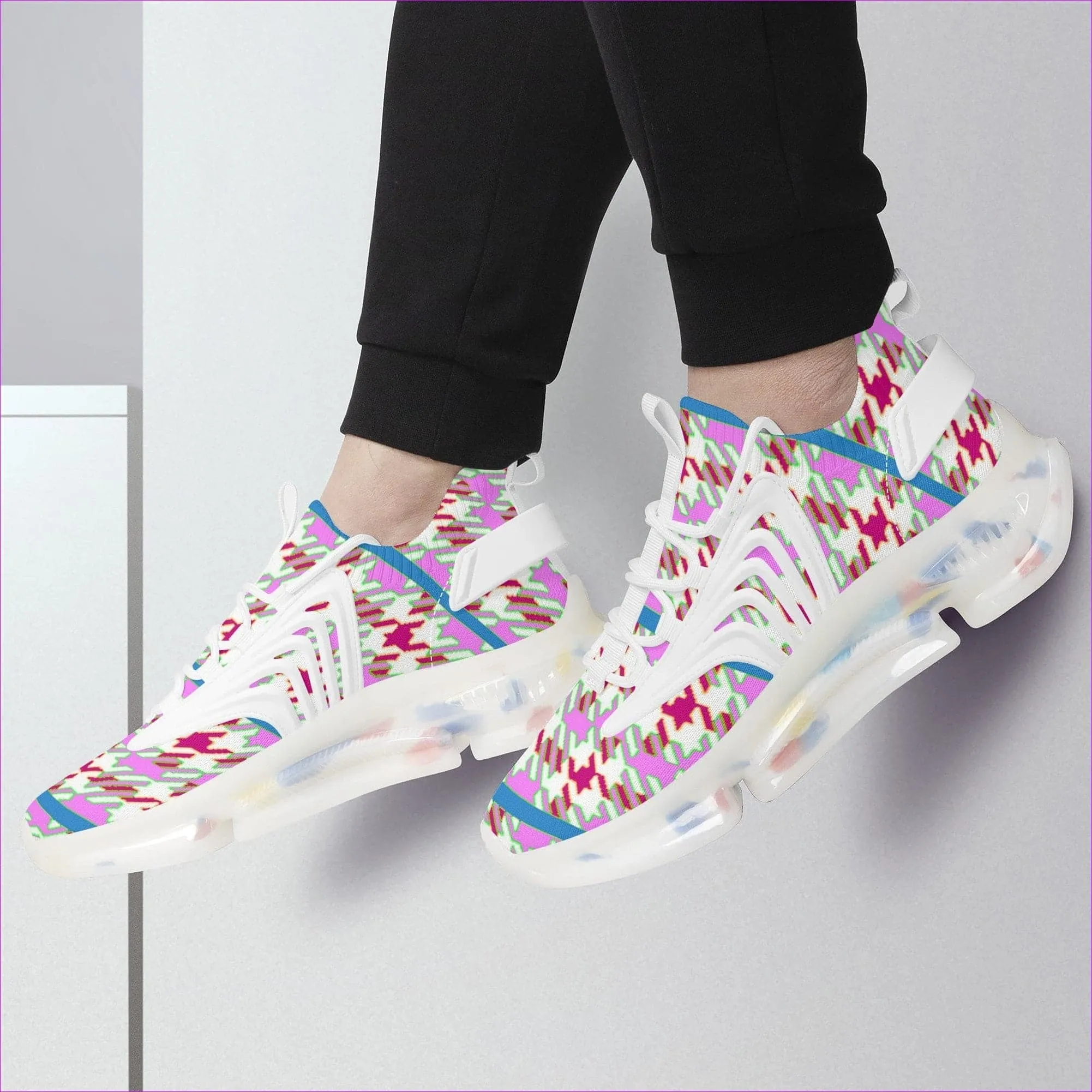 Pink Houndstooth React Sneakers