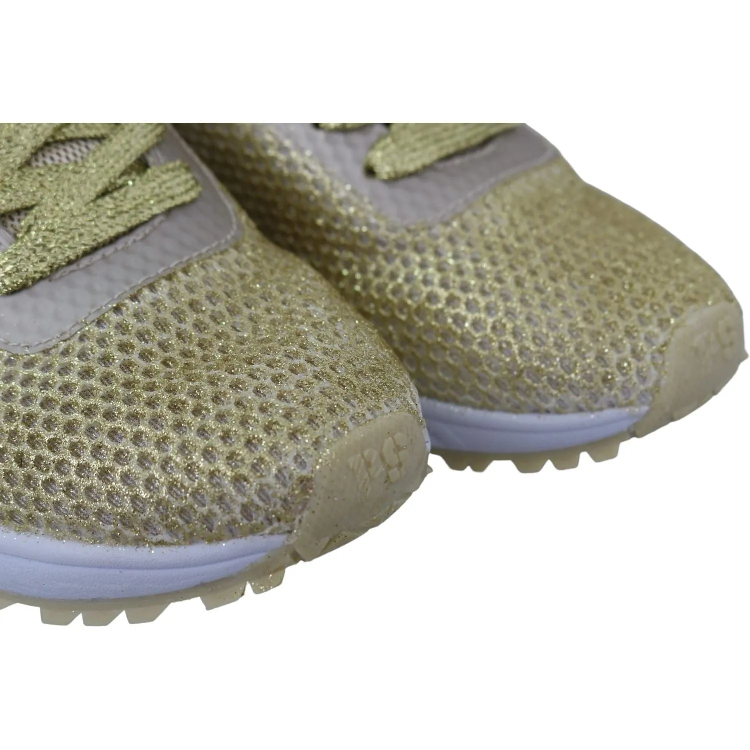 Plein Sport Exquisite Gold Polyester Sport Sneakers