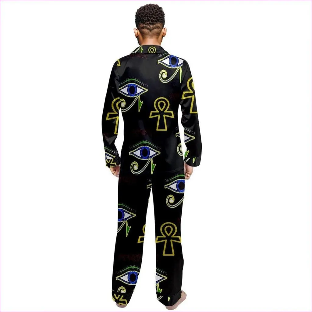 Power Clothing Men's Long Sleeve Satin Pajama Set