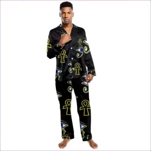 Power Clothing Men's Long Sleeve Satin Pajama Set