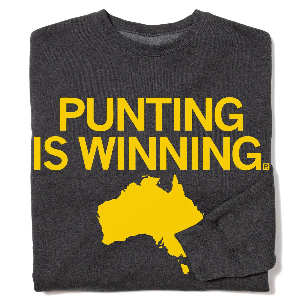 Punting Is Winning Charcoal Crew Sweatshirt