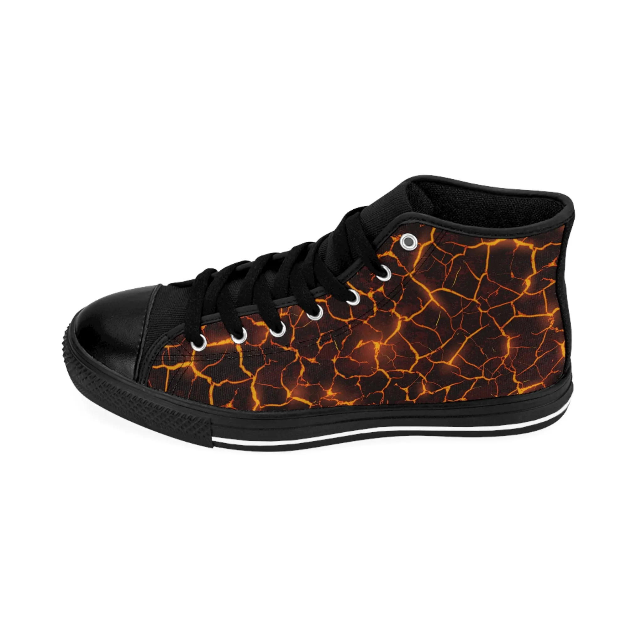 Red Lava Pattern Women's Classic Sneakers