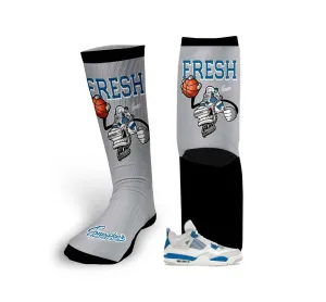 Retro 4 Industrial Blue Fly kicks Socks