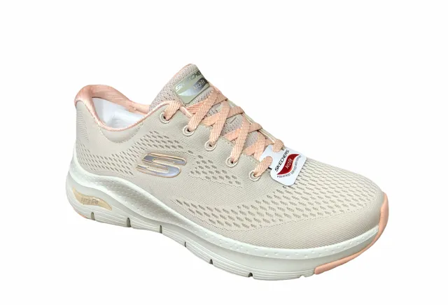 Skechers scarpa sneakers da donna Arch Fit 149057/NTCL beige chiaro corallo