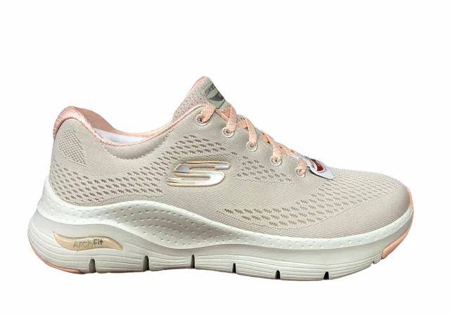 Skechers scarpa sneakers da donna Arch Fit 149057/NTCL beige chiaro corallo