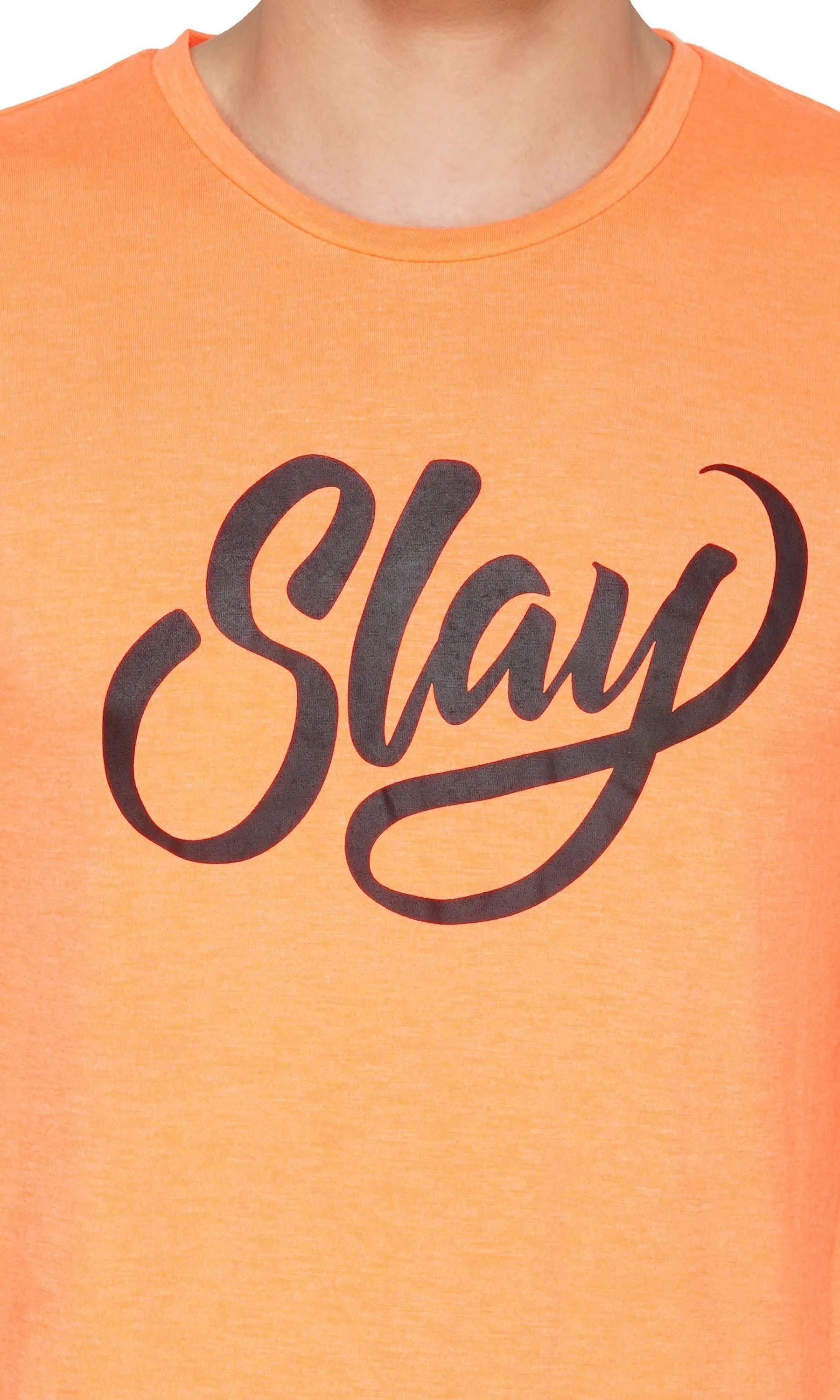 SLAY. Sport Men's Printed Neon Orange T-shirt