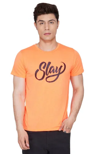 SLAY. Sport Men's Printed Neon Orange T-shirt