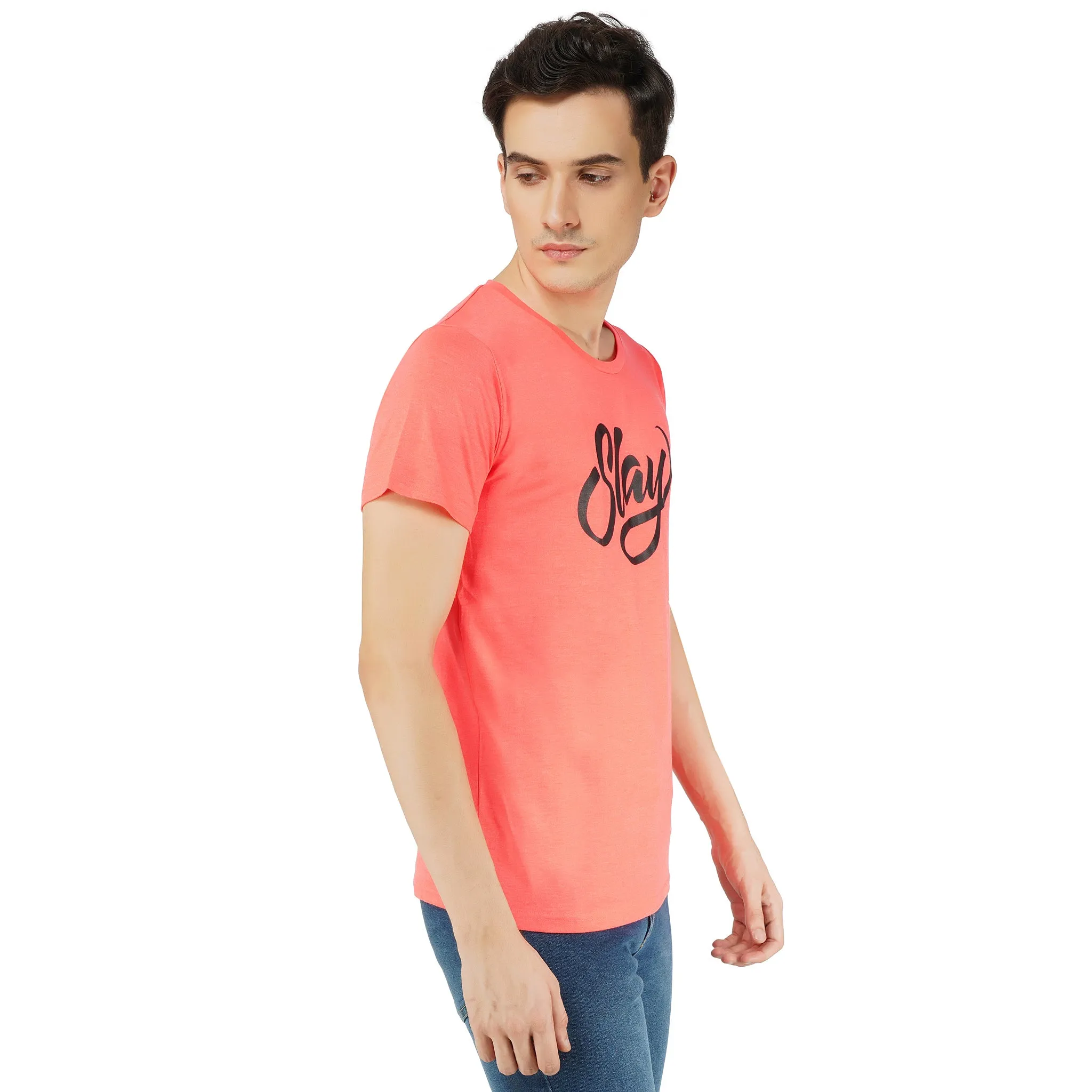 SLAY. Sport Men's Printed Neon Pink T-shirt