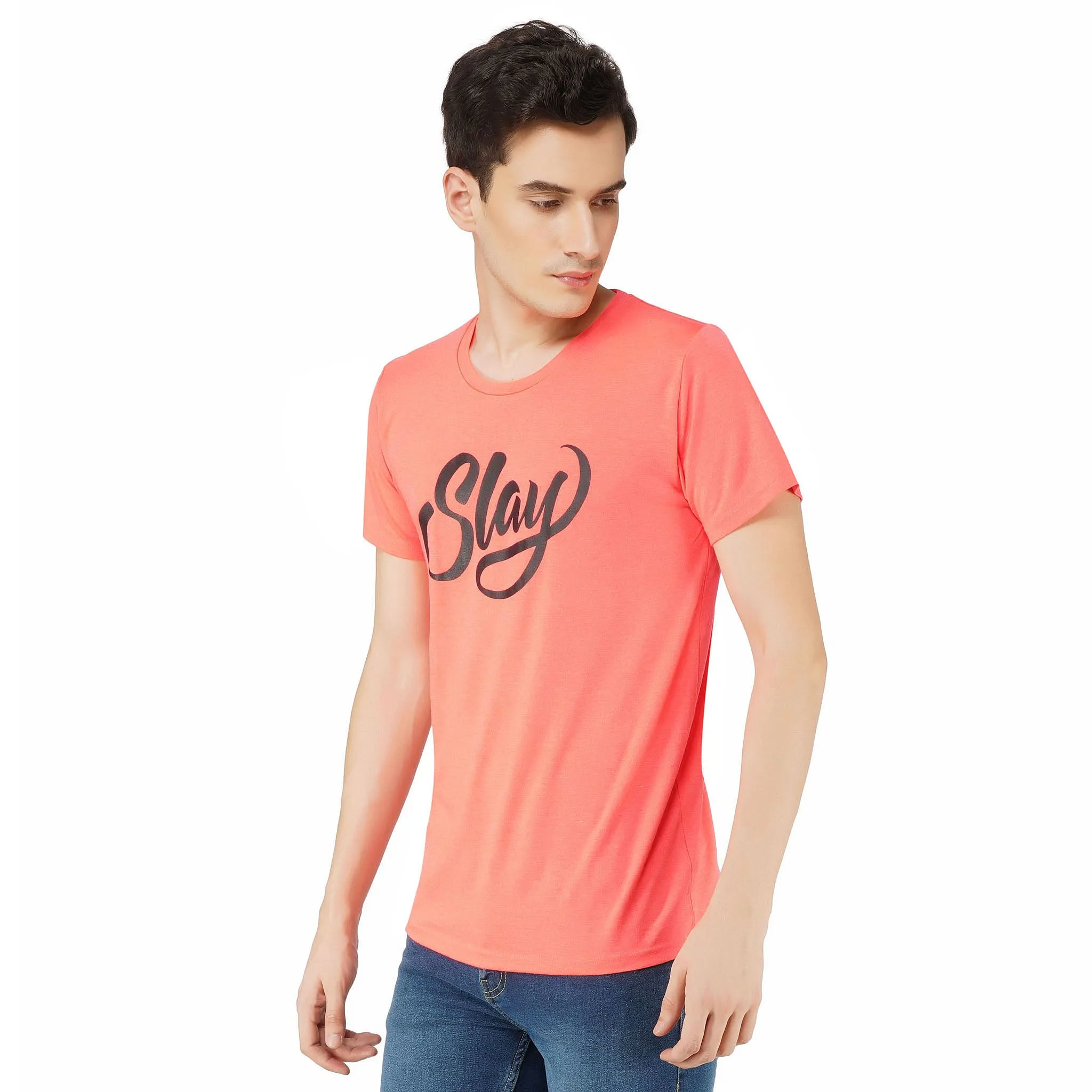 SLAY. Sport Men's Printed Neon Pink T-shirt