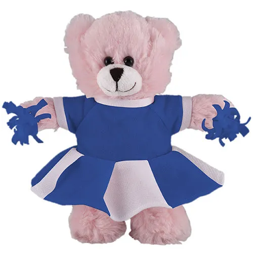 Soft Plush Stuffed Pink Teddy Bear with Cheerleader Outfit