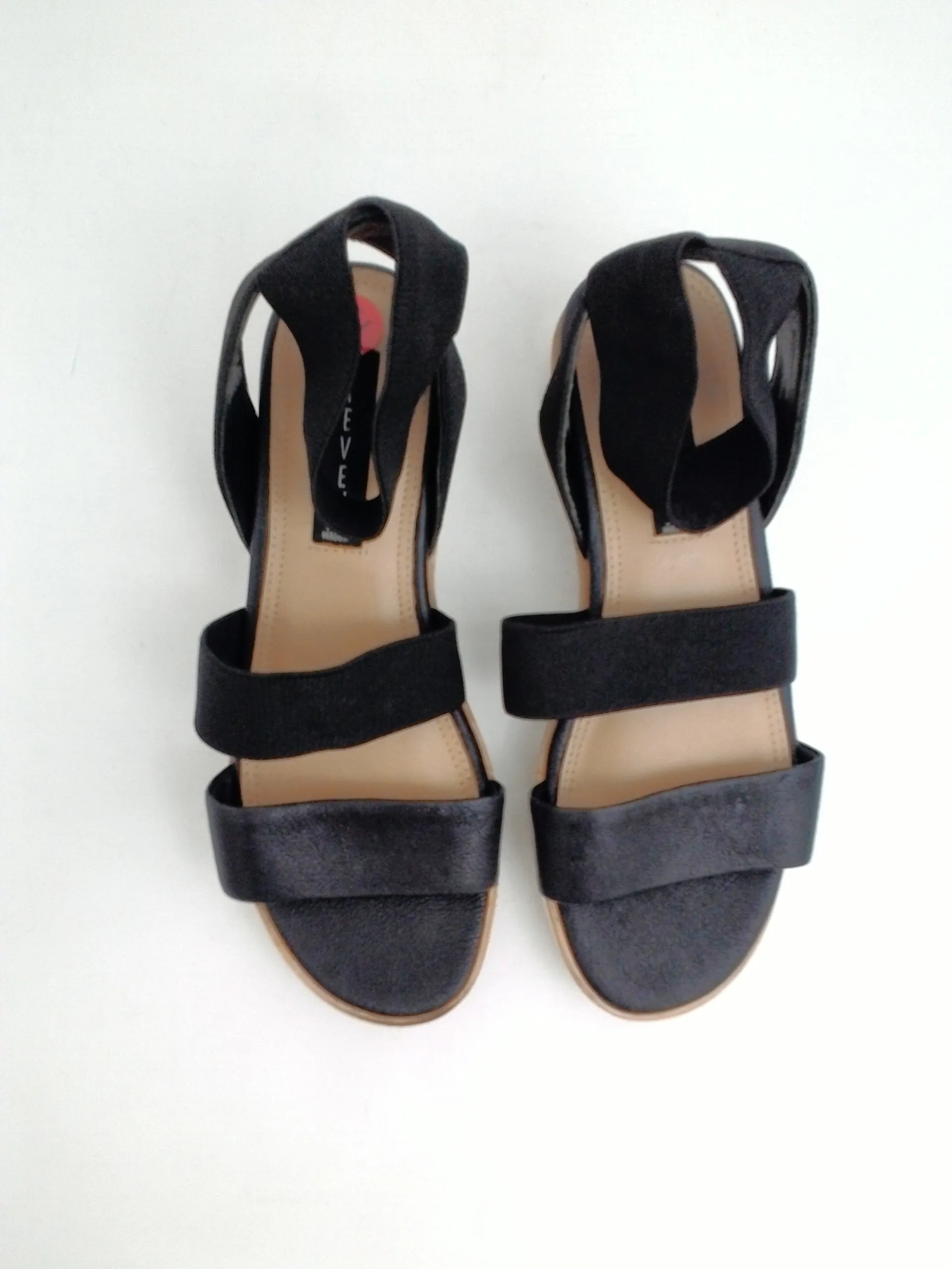 STEVEN by STEVE MADDEN Women's Black Gambel Sandal Size 6.5