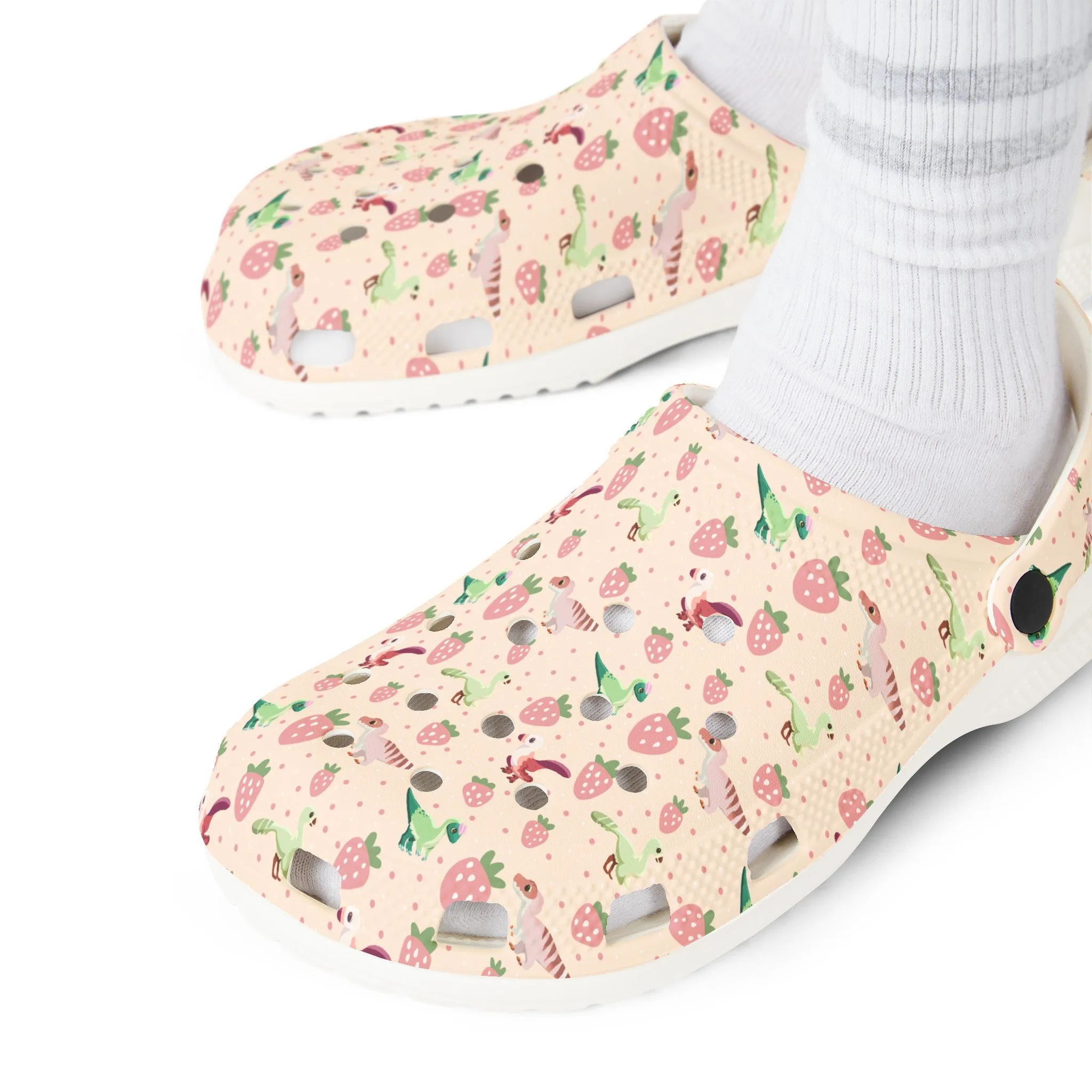 Strawberry Dinos - Foam Clogs