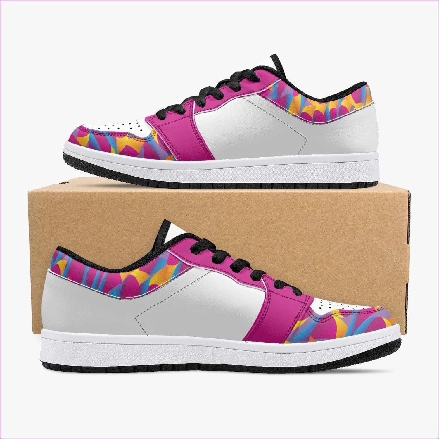 Vibrant Thang Low-Top Leather Sneakers - White/Black