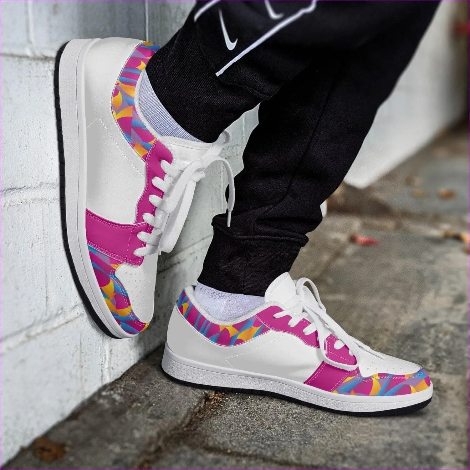 Vibrant Thang Low-Top Leather Sneakers - White/Black