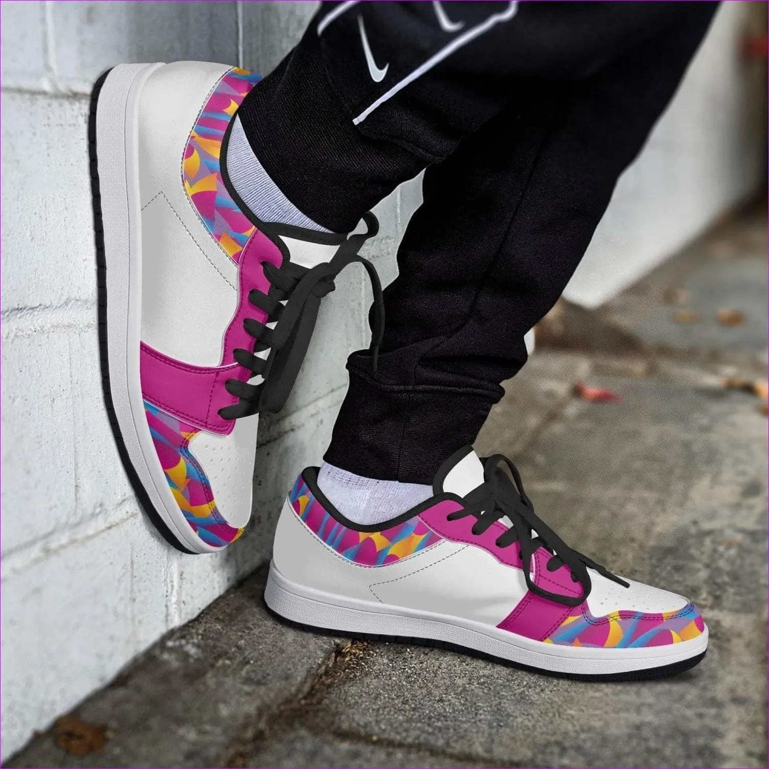 Vibrant Thang Low-Top Leather Sneakers - White/Black