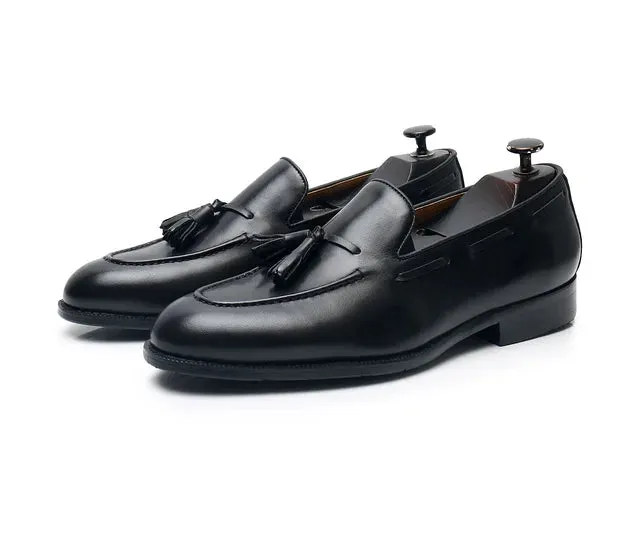 Vintage Slip-On Tassels Leather Loafers