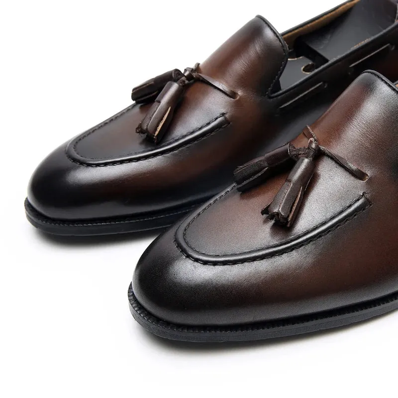 Vintage Slip-On Tassels Leather Loafers