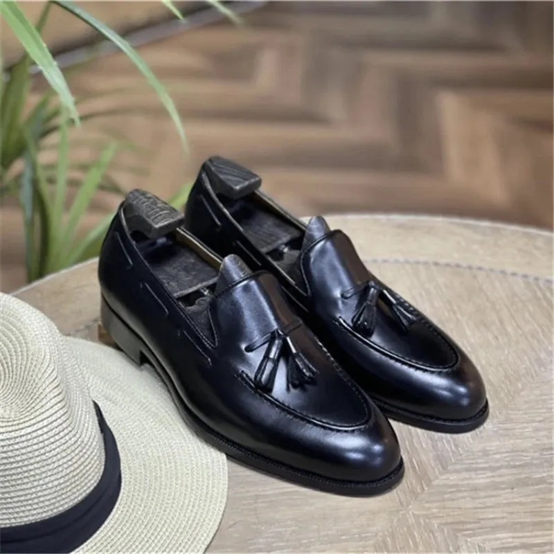 Vintage Slip-On Tassels Leather Loafers