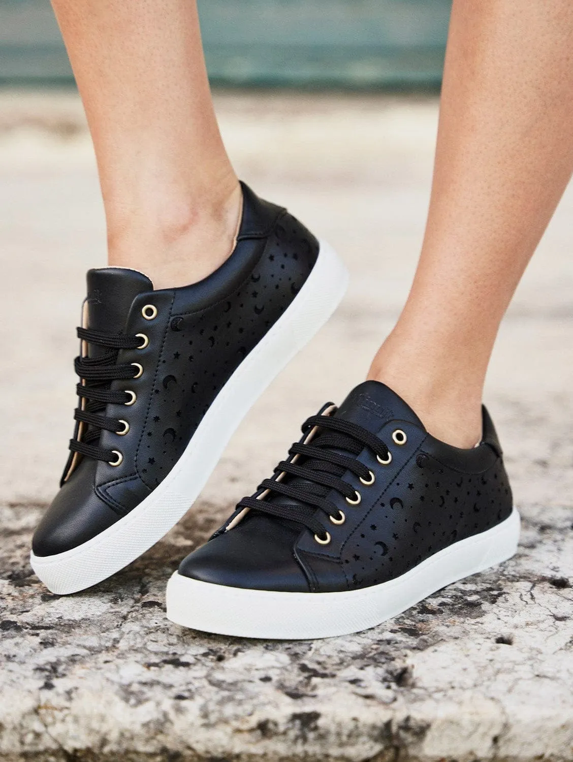 Virevolte Vegan Leather Cut-Out Sneakers | Constellations