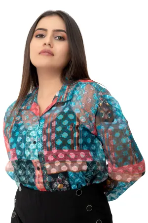 Vivid Sheer Printed Shirt