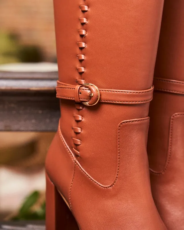 Westminster Vegan Leather Knee Boots | Camel