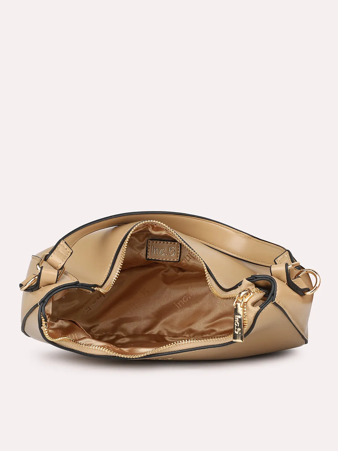 Women Dark Beige Half Moon Shoulder Bag