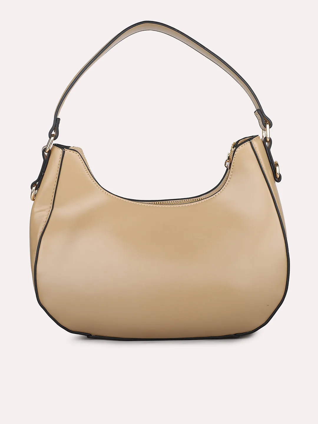 Women Dark Beige Half Moon Shoulder Bag