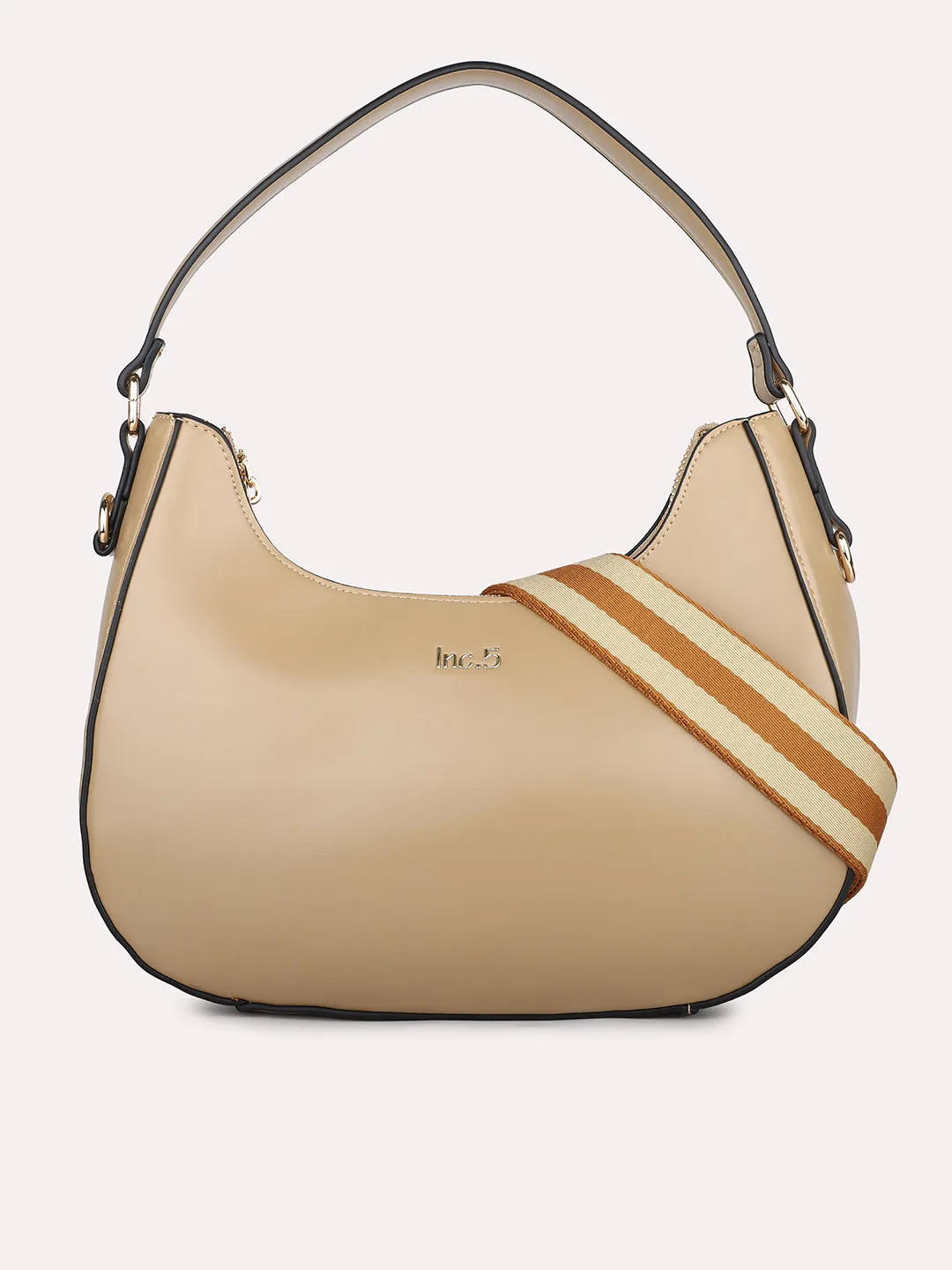 Women Dark Beige Half Moon Shoulder Bag