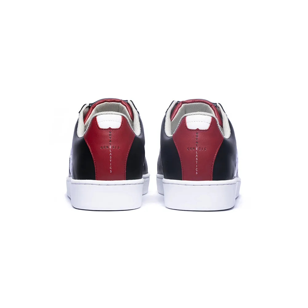 Women's Icon Genesis Black Red White Leather Sneakers 91994-991